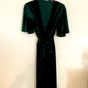 Dark Green Wrap Dress